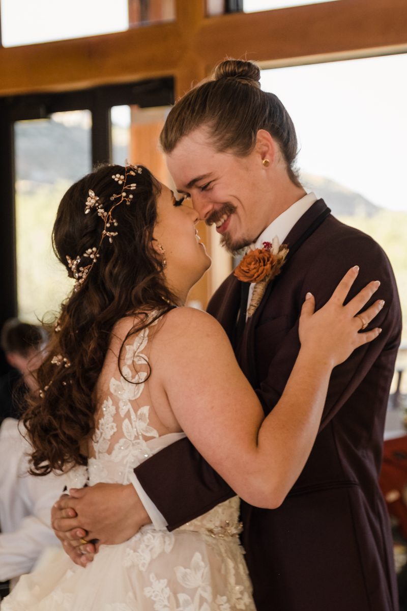 Candid moment from Palo Duro Canyon wedding reception